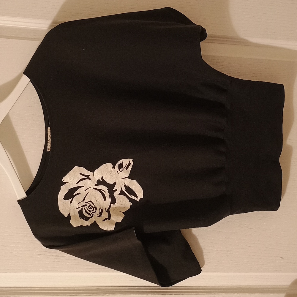 Vintage Tumbleweeds Top Womens small flower Graphic Banded Hem 80s 90s Flaw